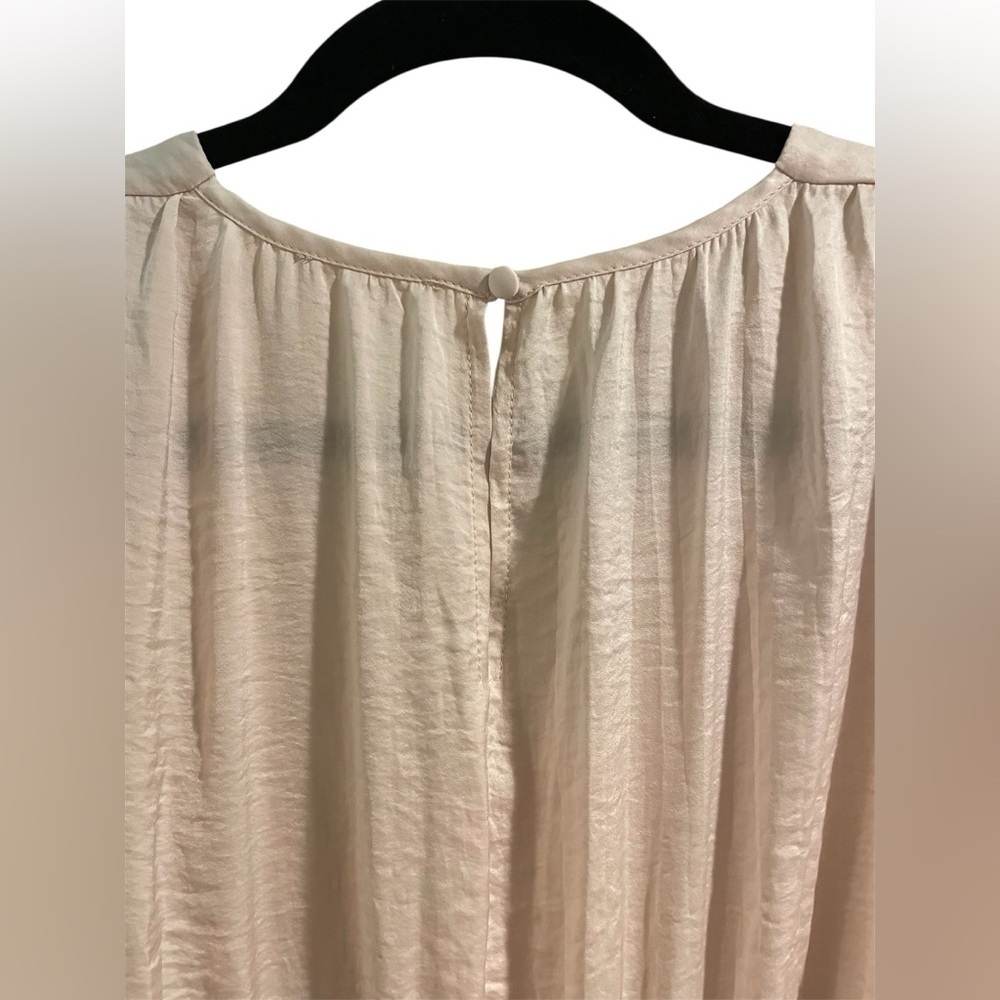 Day + Moon Champagne Cream Silky Sleeveless Mini Dress Size Small - Picture 4 of 5